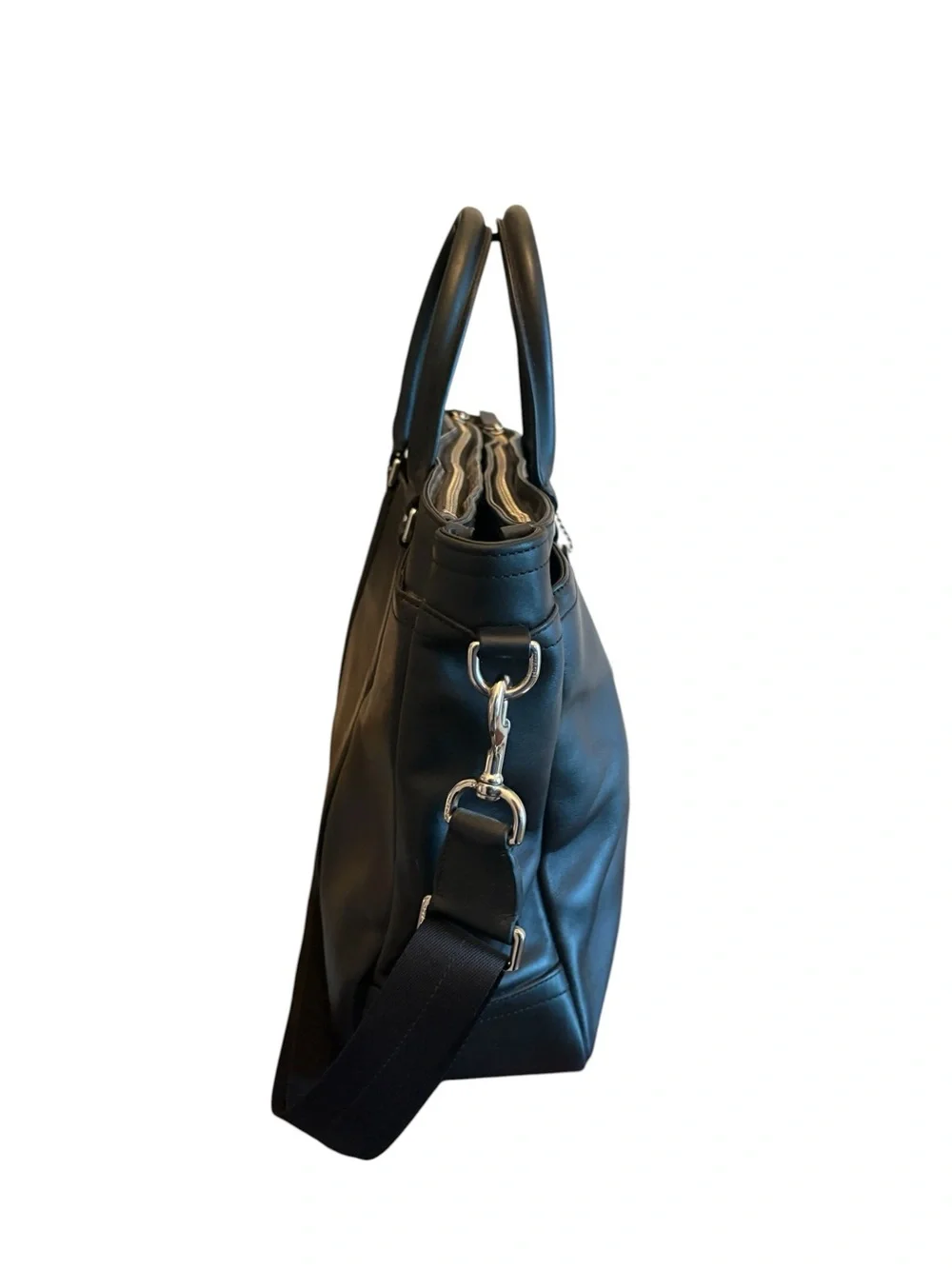 COACH Black Leather Metropolitan Slim Briefcase Laptop Bag